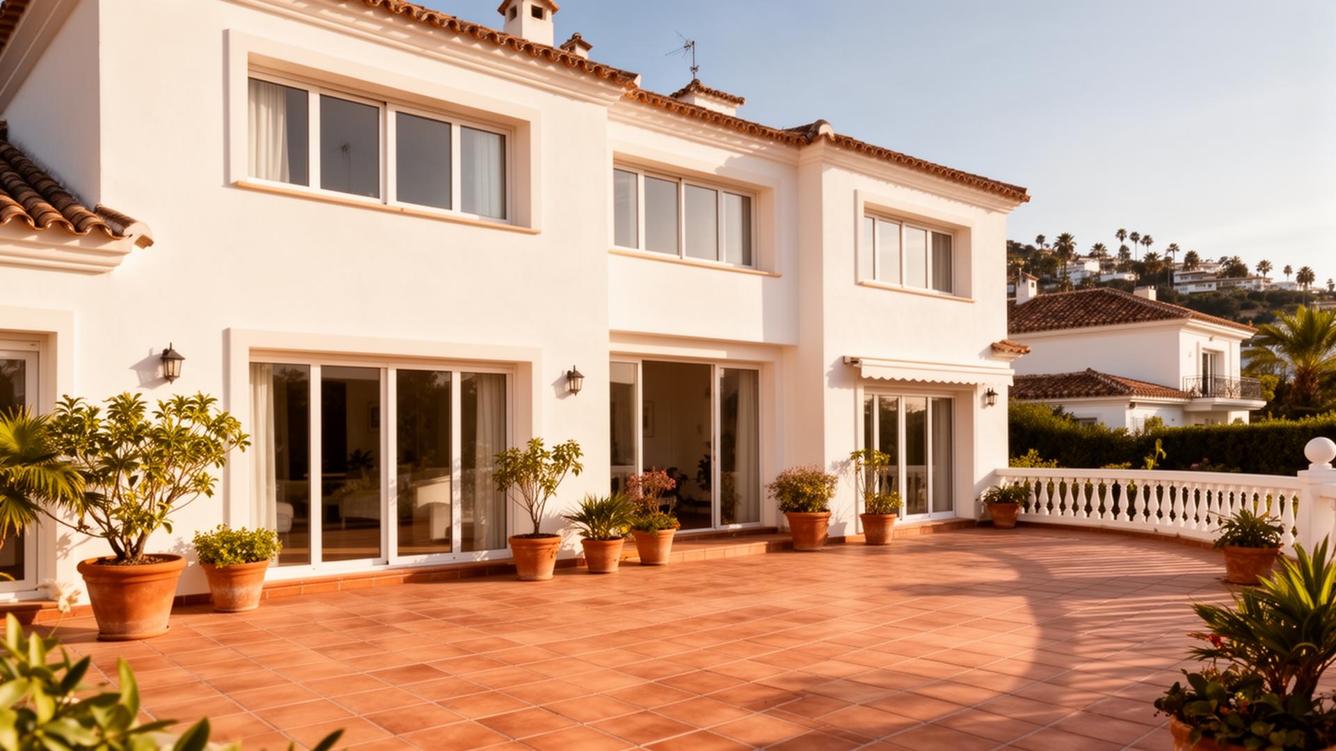 Modern villa with glass facade on the Costa del Sol